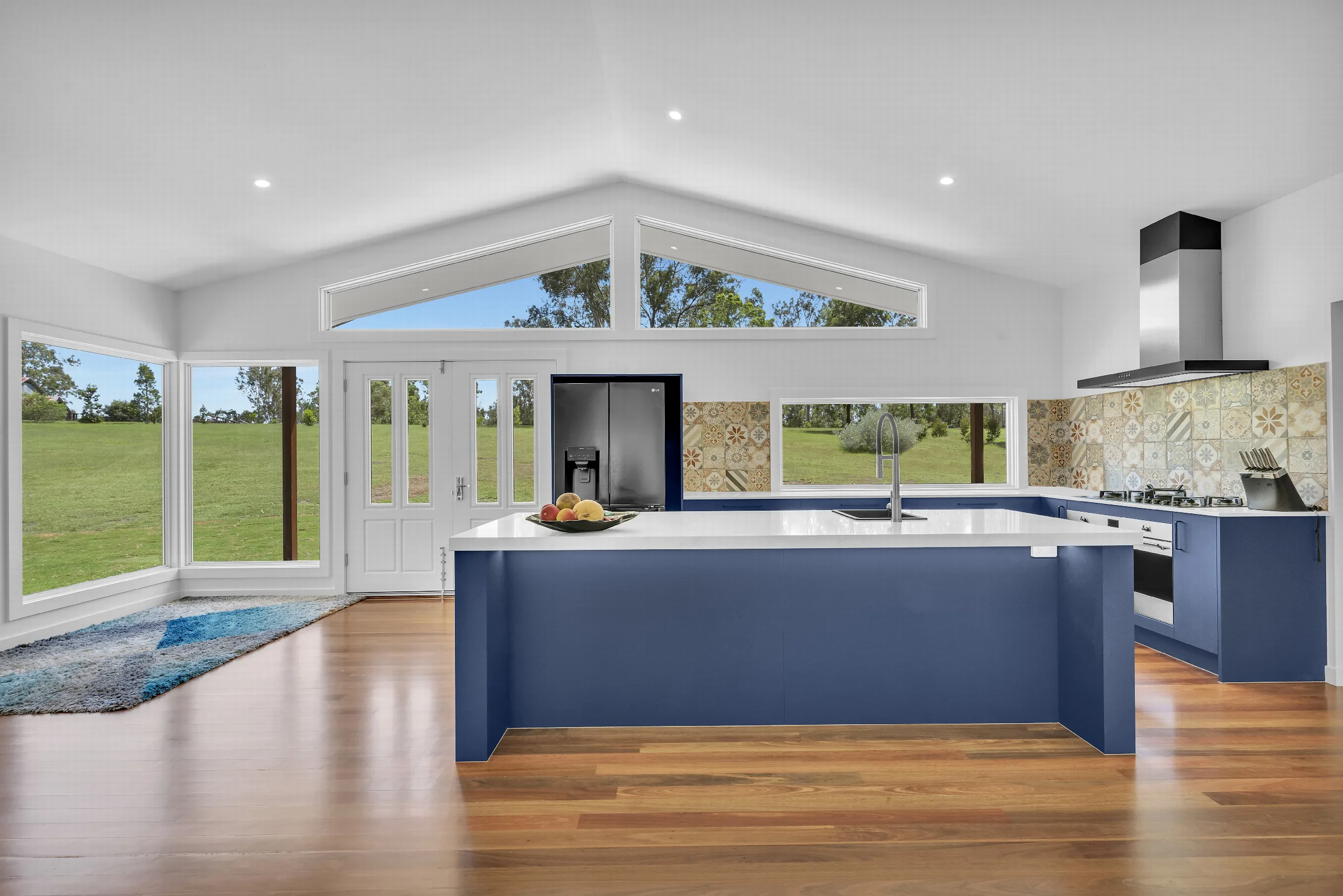 Renovated kitchen with raked ceiling, Glen Echo