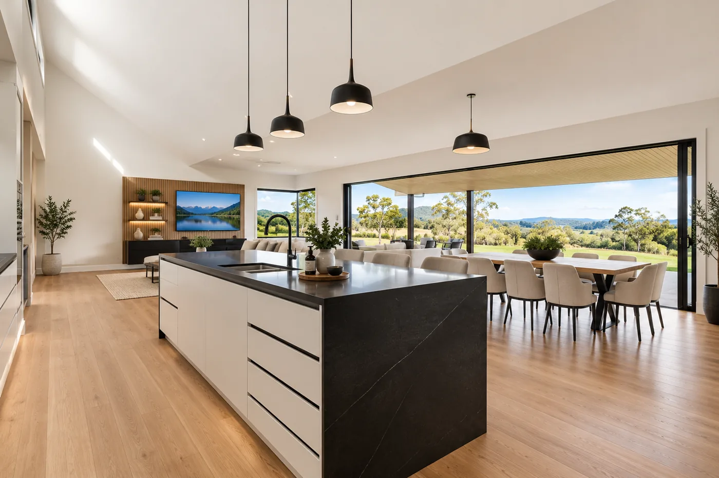 Kitchen and living area of a Sutton home at Traveston